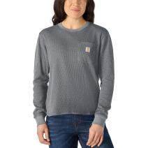 Shadow Women's Waffle Knit Loose Long-Sleeve T-Shirt