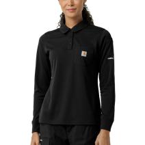 Black Women's Rugged Flex™ RSCU Modern Fit Heavyweight Long Sleeve Polo