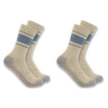 Oat Milk Women's Heavyweight Synthetic-Wool Blend Crew Sock 2-Pack