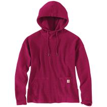 Beet Red Heather Women's Relaxed Fit Heavyweight Long-Sleeve Hooded Thermal Shirt