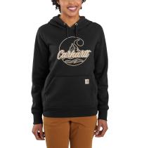 Black Relaxed Fit Midweight Logo Graphic Sweatshirt