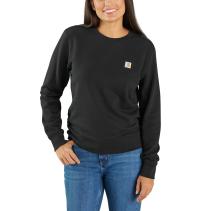 Black Women's Relaxed Fit Midweight French Terry Crewneck Sweatshirt
