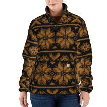 Black Fairisle Women's Loose Fit Fleece Pullover