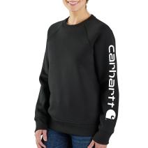 Black Women's Relaxed Fit Midweight Graphic Crewneck Sweatshirt