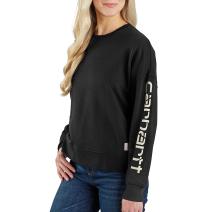 Black Women's TENCEL™ Fiber Series Loose Fit Sleeve Graphic Sweatshirt