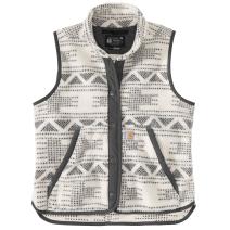 Malt Geo Aztec Women's Fleece Button Front Vest