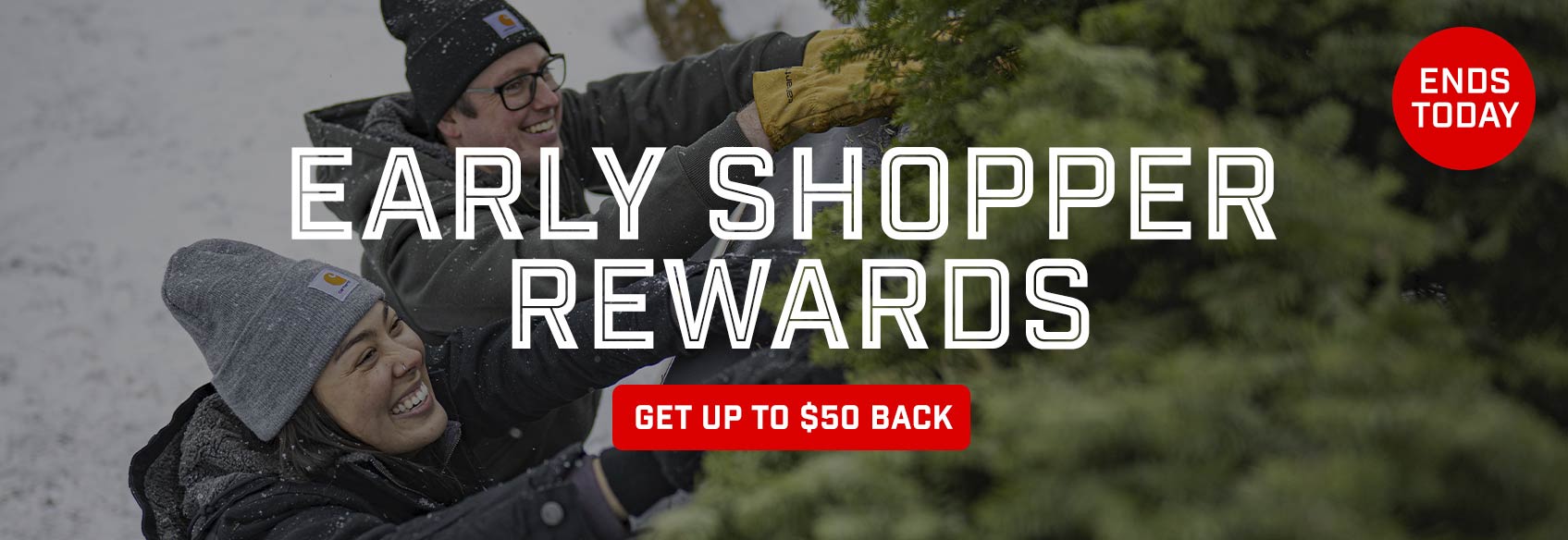 Early Shopper Rewards on a christmas tree.