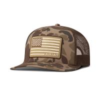 Ariat AR2482 - 5 Panel Camoflauge American Flag Patch Cap