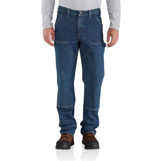 Carhartt 101609 - Double Knee Washed Denim Relaxed Fit Logger Jean ...