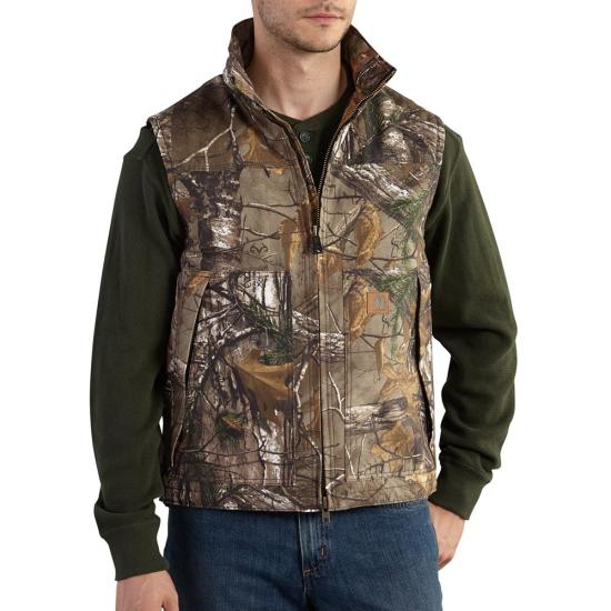 Carhartt Quick Duck Insulated Hunting Vest MENS XL CAMO Thinsulate Rain Defender 