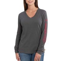 Carhartt 102765 - Women's Wellton Graphic Sleeve Logo Long Sleeve V-Neck T-Shirt