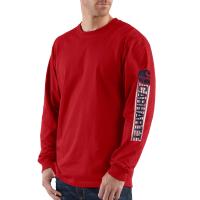 Carhartt 103142 - Workwear Graphic Red White Blue Long Sleeve Crewneck