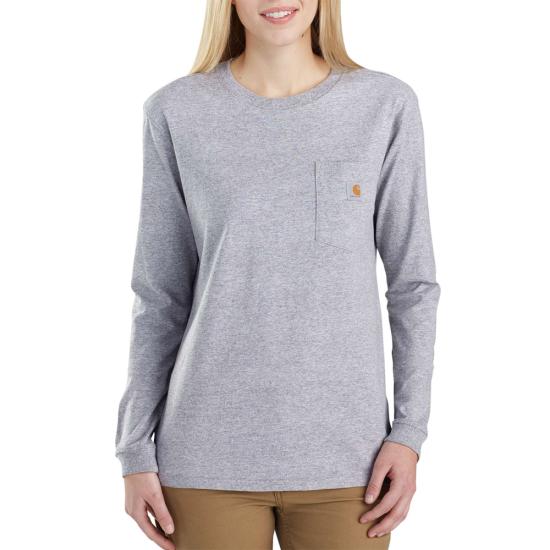 Regular and Plus Sizes Carhartt Womens K126 Workwear Pocket Long Sleeve T-Shirt 
