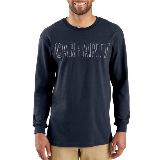 Carhartt 103841 - Workwear Block Logo Graphic Long Sleeve T-Shirt ...