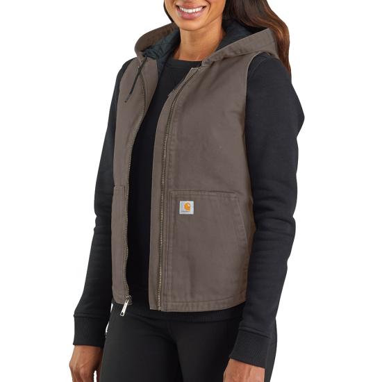 Carhartt 104026 - Women's Washed Duck Insulated Hooded Vest | Dungarees