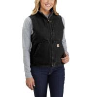 Carhartt 104224 - Women's Washed Duck Mock Neck Vest - Sherpa Lined