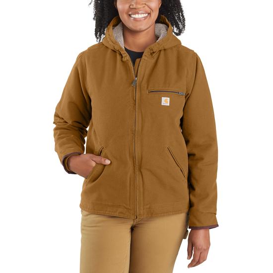 Carhartt 104292 - Women's Loose Fit Washed Duck Jacket - Sherpa Lined ...