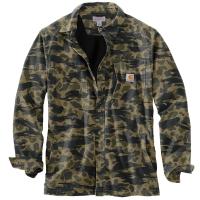 Carhartt 105171 - Rugged Flex® Relaxed Fit Canvas Fleece-Lined Snap-Front Camo Shirt Jac