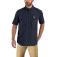 Navy Carhartt 105292 Front View - Navy | Model is 6'2" with a 40.5" chest, wearing Medium