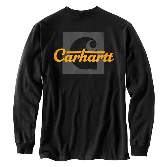 Carhartt 106040 - Loose Fit Heavyweight Long-Sleeve Pocket Script ...