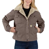 Carhartt 106463 - Women's Rugged Flex® Loose Fit Canvas Sherpa-Lined Jacket