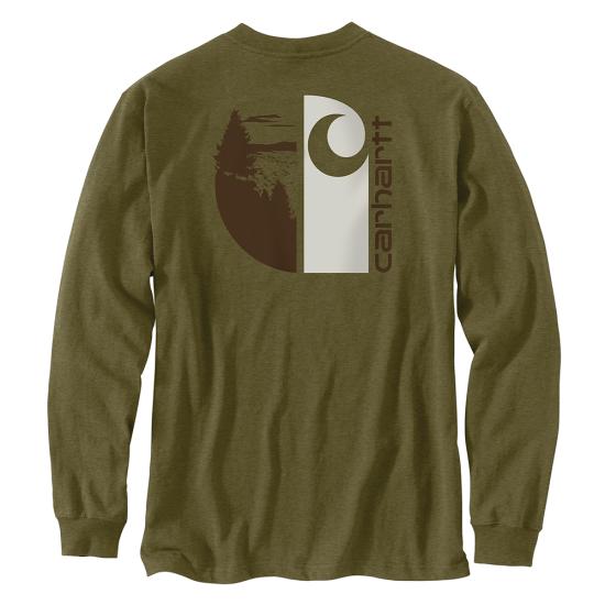 Dark Bronzed Green Heather Carhartt 107176 Back View