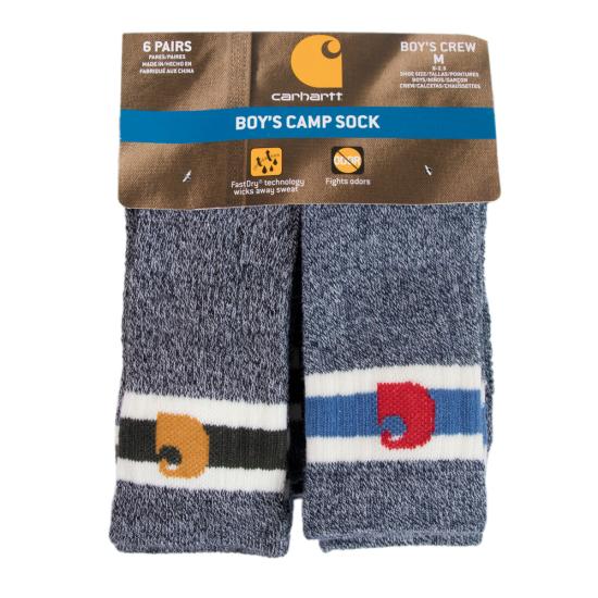 Carhartt Baby Boys Camp Crew Sock-6 Pair Pack,