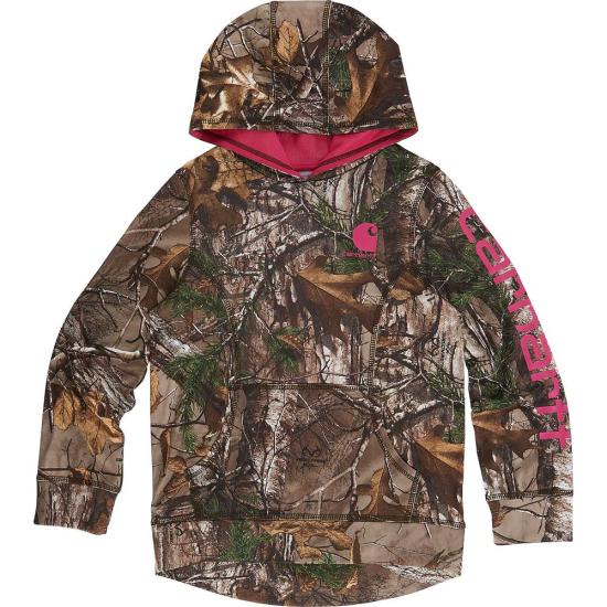 Carhartt CP9524 - Pink Camo Zip Sweatshirt - Girls | Dungarees