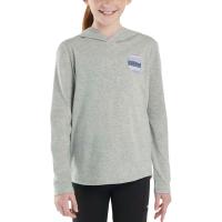 Carhartt CA9889 - Long-Sleeve Hooded Pattern Logo T-Shirt - Girls