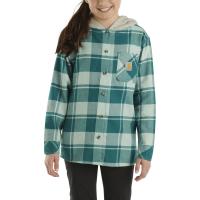 Carhartt CE9148 - Long-Sleeve Button-Front Hooded Flannel Shirt - Girls