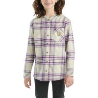 Carhartt CE9154 - Long-Sleeve Flannel Button-Front Hooded Shirt - Girls