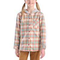 Carhartt CE9159 - Long-Sleeve Flannel Button-Front Hooded Shirt - Girls
