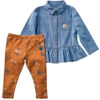 Carhartt CG7000 - Long-Sleeve Chambray Top and Legging Set - Girls