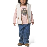 Carhartt CG7004 - Long-Sleeve T-Shirt, Sherpa Vest and Denim Pant Set - Girls