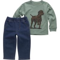 Carhartt CG8103 - Long-Sleeve Dog T-Shirt and Denim Pant Set - Boys