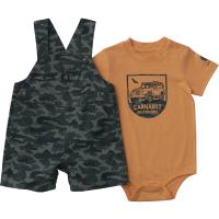 Carhartt CG8114 - Short-Sleeve Bodysuit and Canvas Camo Print Shortall Set - Boys