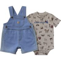 Carhartt CG8118 - Short-Sleeve Bodysuit and Denim Shortall Set - Boys