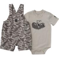 Carhartt CG8132 - Short-Sleeve Bodysuit and Camo Cargo Pocket Shortall Set - Boys