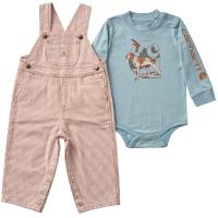 Carhartt CG8141 - Long-Sleeve Bodysuit and Stripe Overall Set - Boys