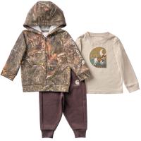 Carhartt CG8150 - Long-Sleeve T-Shirt, Camo Jacket and Fleece Camo Pant Set - Boys