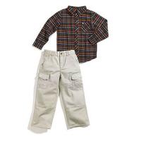 Carhartt CG8513 - Plaid Flannel Shirt And Twill Pant Set - Boys