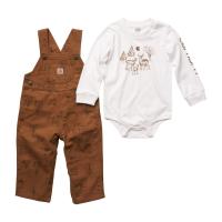 Carhartt CG8770 - Long Sleeve Graphic Bodysuit and Canvas Overall Set - Boys