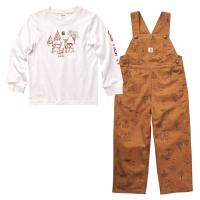 Carhartt CG8771 - Long Sleeve Graphic T-Shirt and Canvas Overall Set - Boys