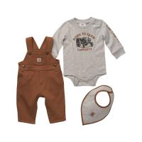 Carhartt CG8774 - Long Sleeve Born To Farm Bodysuit, Fleece Overall and Bib Set - Boys