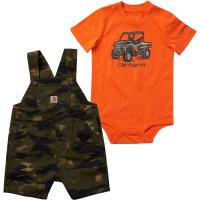 Carhartt CG8792 - Short-Sleeve Bodysuit & Canvas Camo Shortall Set - Boys