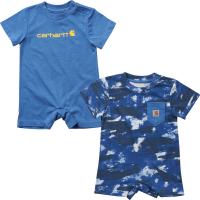 Carhartt CG8807 - Short-Sleeve Blue Camo 2-Piece Romper Set - Boys