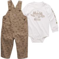 Carhartt CG8810 - Long-Sleeve Graphic Bodysuit and Canvas Printed Overall Set - Boys