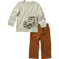 Carhartt CG8816 - Long-Sleeve Dump Truck T-Shirt and Canvas Pant Set - Boys