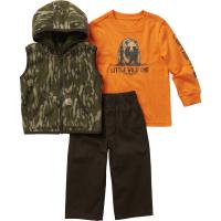 Carhartt CG8821 - Long-Sleeve Bear T-Shirt, Camo Vest, and Pant Set - Boys