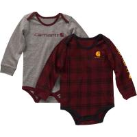 Carhartt CG8839 - Long-Sleeve Plaid Print Bodysuit Set - Boys